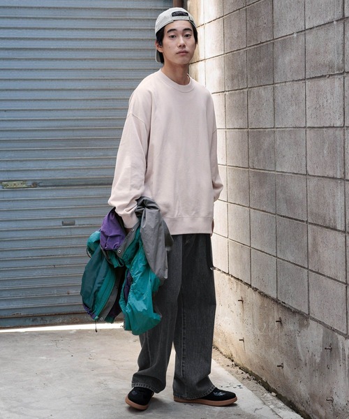 niko and...(ニコアンド)の「16/-OE USA COTTON BIG SWEAT / USAコットン裏毛クループルオーバー(スウェット・メンズ・ライトグレー/ブラウン/グリーン/アイボリー/チャコール・MEDIUM/BIG(L))」の21枚目の写真