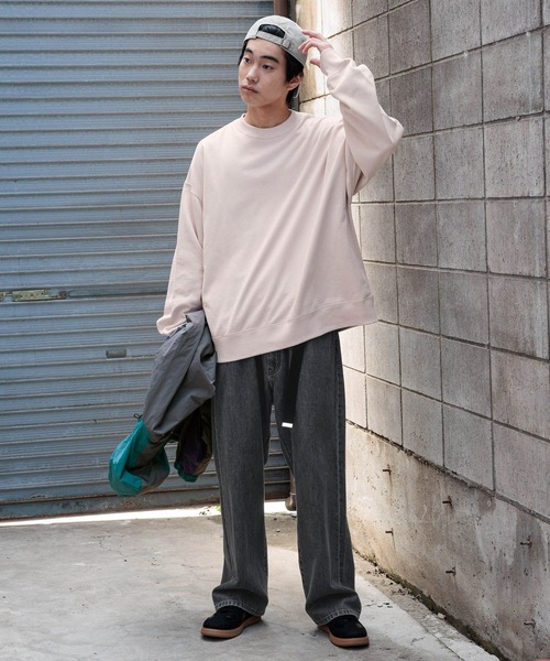 niko and...(ニコアンド)の「16/-OE USA COTTON BIG SWEAT / USAコットン裏毛クループルオーバー(スウェット・メンズ・ライトグレー/ブラウン/グリーン/アイボリー/チャコール・MEDIUM/BIG(L))」の22枚目の写真