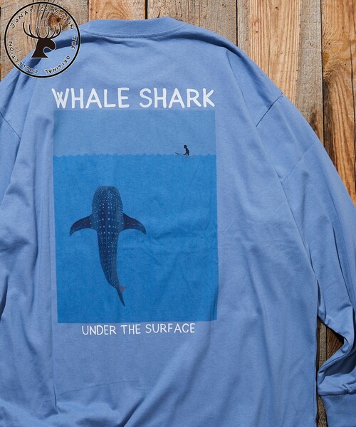Jonas Claesson(ジョナスクレアッソン)の「JONAS CLAESSON/ジョナス クレアッソン Whale Shark L/S TEE/ホエールシャーク ロングスリーブ Tシャツ/バックプリント/リラックスフィット(Tシャツ/カットソー・メンズ・ブラック/サックスブルー/ホワイト/ライトグレー・SMALL/MEDIUM/LARGE)」の4枚目の写真