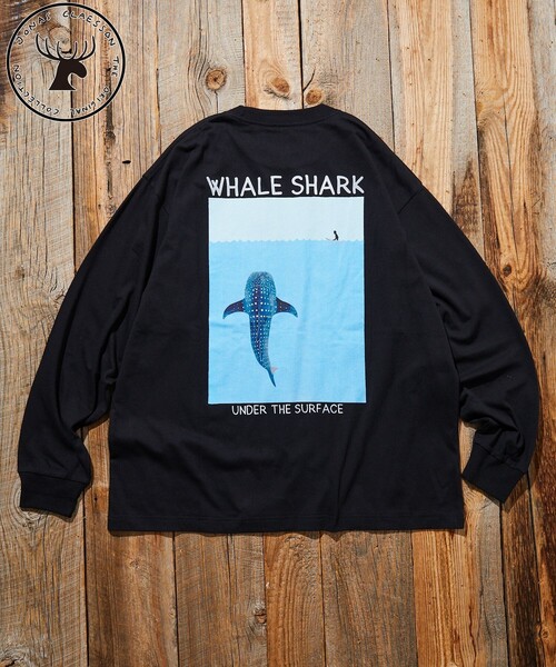 Jonas Claesson(ジョナスクレアッソン)の「JONAS CLAESSON/ジョナス クレアッソン Whale Shark L/S TEE/ホエールシャーク ロングスリーブ Tシャツ/バックプリント/リラックスフィット(Tシャツ/カットソー・メンズ・ブラック/サックスブルー/ホワイト/ライトグレー・SMALL/MEDIUM/LARGE)」の2枚目の写真