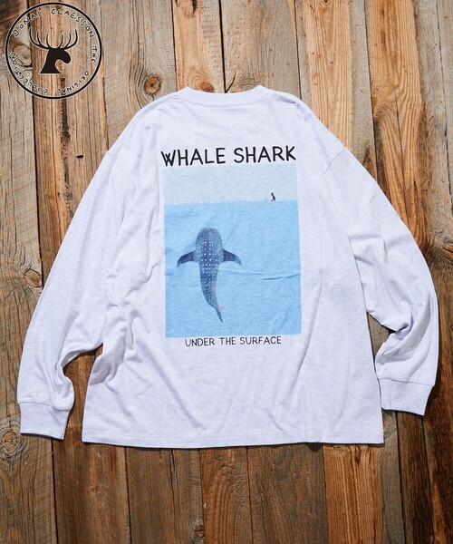 Jonas Claesson(ジョナスクレアッソン)の「JONAS CLAESSON/ジョナス クレアッソン Whale Shark L/S TEE/ホエールシャーク ロングスリーブ Tシャツ/バックプリント/リラックスフィット(Tシャツ/カットソー・メンズ・ブラック/サックスブルー/ホワイト/ライトグレー・SMALL/MEDIUM/LARGE)」の6枚目の写真