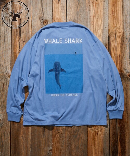 Jonas Claesson(ジョナスクレアッソン)の「JONAS CLAESSON/ジョナス クレアッソン Whale Shark L/S TEE/ホエールシャーク ロングスリーブ Tシャツ/バックプリント/リラックスフィット(Tシャツ/カットソー・メンズ・ブラック/サックスブルー/ホワイト/ライトグレー・SMALL/MEDIUM/LARGE)」の13枚目の写真