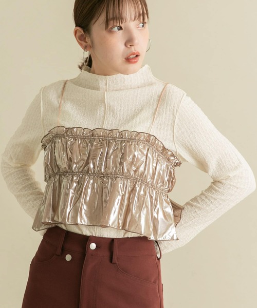 KBF（ケイビーエフ）の「シャイニーギャザービスチェ（ベスト・レディース・ブロンズ/シルバー・ONE）」の2枚目の写真