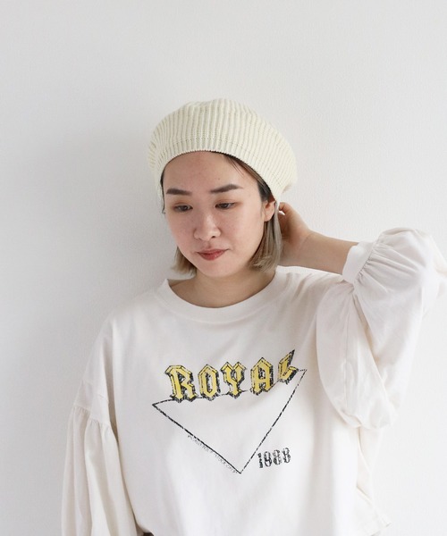 cepo(セポ)の「ニットベレー(ニットキャップ/ビーニー・レディース・ブラック/オフホワイト・FREE)」の1枚目の写真