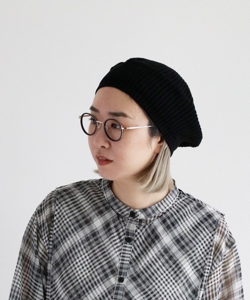 cepo(セポ)の「ニットベレー(ニットキャップ/ビーニー・レディース・ブラック/オフホワイト・FREE)」の3枚目の写真