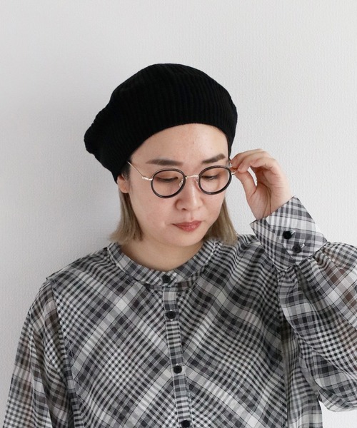 cepo(セポ)の「ニットベレー(ニットキャップ/ビーニー・レディース・ブラック/オフホワイト・FREE)」の8枚目の写真