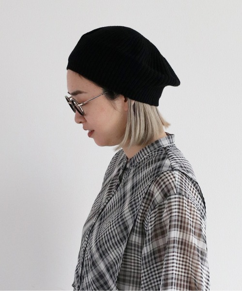cepo(セポ)の「ニットベレー(ニットキャップ/ビーニー・レディース・ブラック/オフホワイト・FREE)」の9枚目の写真