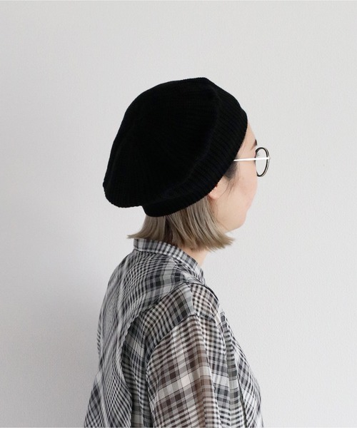 cepo(セポ)の「ニットベレー(ニットキャップ/ビーニー・レディース・ブラック/オフホワイト・FREE)」の6枚目の写真