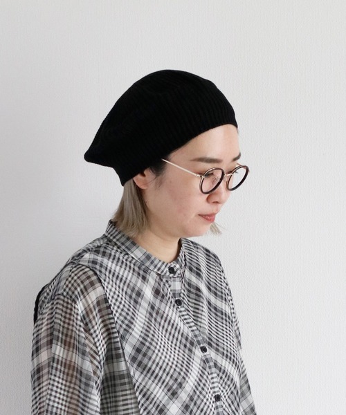 cepo(セポ)の「ニットベレー(ニットキャップ/ビーニー・レディース・ブラック/オフホワイト・FREE)」の7枚目の写真