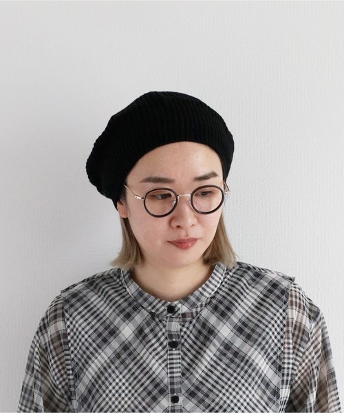 cepo(セポ)の「ニットベレー(ニットキャップ/ビーニー・レディース・ブラック/オフホワイト・FREE)」の4枚目の写真