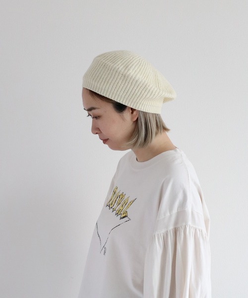 cepo(セポ)の「ニットベレー(ニットキャップ/ビーニー・レディース・ブラック/オフホワイト・FREE)」の11枚目の写真