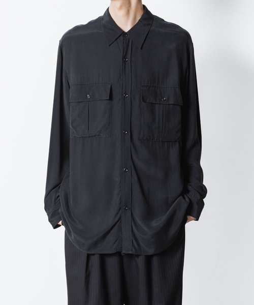 ATTACHMENT（アタッチメント）の「CU/RY フィブリルタフタ パッチポケット L/Sシャツ / CU/RY FIBRIL TAFFETA PATCH POCKET L/S SHIRT（シャツ/ブラウス・メンズ・ブラック/ダークグレー・1/2/3/4）」の15枚目の写真