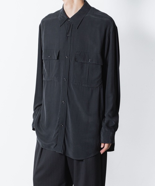 ATTACHMENT（アタッチメント）の「CU/RY フィブリルタフタ パッチポケット L/Sシャツ / CU/RY FIBRIL TAFFETA PATCH POCKET L/S SHIRT（シャツ/ブラウス・メンズ・ブラック/ダークグレー・1/2/3/4）」の16枚目の写真