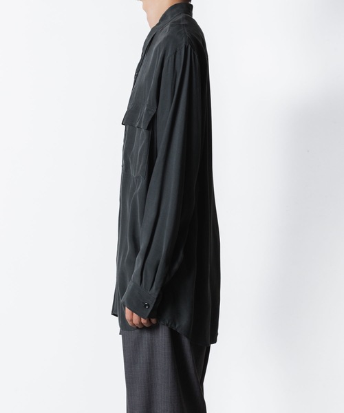 ATTACHMENT（アタッチメント）の「CU/RY フィブリルタフタ パッチポケット L/Sシャツ / CU/RY FIBRIL TAFFETA PATCH POCKET L/S SHIRT（シャツ/ブラウス・メンズ・ブラック/ダークグレー・1/2/3/4）」の7枚目の写真