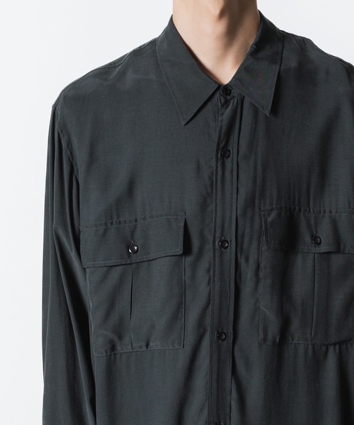 ATTACHMENT（アタッチメント）の「CU/RY フィブリルタフタ パッチポケット L/Sシャツ / CU/RY FIBRIL TAFFETA PATCH POCKET L/S SHIRT（シャツ/ブラウス・メンズ・ブラック/ダークグレー・1/2/3/4）」の10枚目の写真