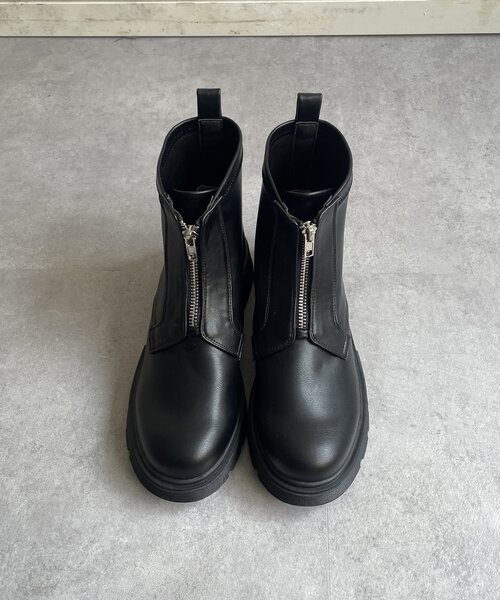 Thevon（ゼボン）の「厚底フロントジップブーツ（ブーツ・レディース・ブラウン/ブラック・M/L）」の5枚目の写真