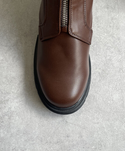 Thevon（ゼボン）の「厚底フロントジップブーツ（ブーツ・レディース・ブラウン/ブラック・M/L）」の13枚目の写真