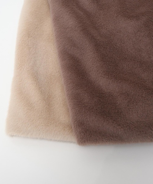 【セール】【L～5L 大きいサイズ】エコファーフードロングベスト（ベスト）｜MB mint breeze（エムビーミントブリーズ）