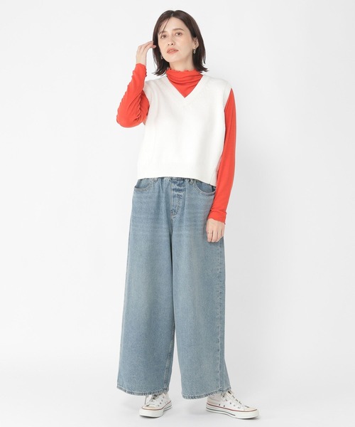 studio CLIP（スタディオクリップ）の「《days》シアーメロータートルネックプルオーバー（Tシャツ/カットソー・レディース・ネイビー/ピンク/オレンジ/アイボリー/ライトベージュ・MEDIUM/LARGE）」の15枚目の写真