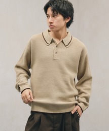 Adoon plain（アドーンプレーン）の「COLLAR LINE KNIT POLO SHIRT / ピスネームニットポロシャツ　【新色追加】（ポロシャツ）」