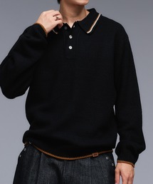 Adoon plain(Ah[v[)COLLAR LINE KNIT POLO SHIRT / sXl[jbg|Vc(|Vc)