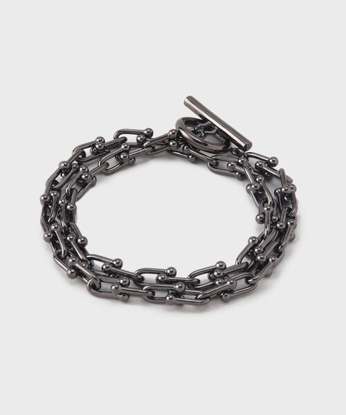 TAKEO KIKUCHI(タケオキクチ)の「◆マンテルWチェーンブレスレット(ブレスレット・メンズ・シルバー/ゴールド/スミクロ・00)」の2枚目の写真