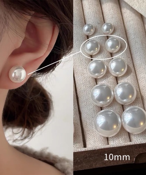 E&C closet…(イーアンドシークローゼット)の「ゴールドキャッチボリュームパールピアス(ピアス(両耳用)・レディース・ホワイト・8/10/12/14/16)」の3枚目の写真