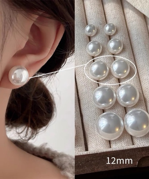 E&C closet…(イーアンドシークローゼット)の「ゴールドキャッチボリュームパールピアス(ピアス(両耳用)・レディース・ホワイト・8/10/12/14/16)」の5枚目の写真