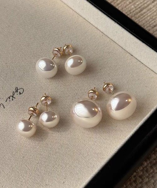 E&C closet…(イーアンドシークローゼット)の「ゴールドキャッチボリュームパールピアス(ピアス(両耳用)・レディース・ホワイト・8/10/12/14/16)」の11枚目の写真