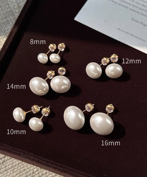 E&C closet…(イーアンドシークローゼット)の「ゴールドキャッチボリュームパールピアス(ピアス(両耳用)・レディース・ホワイト・8/10/12/14/16)」の12枚目の写真
