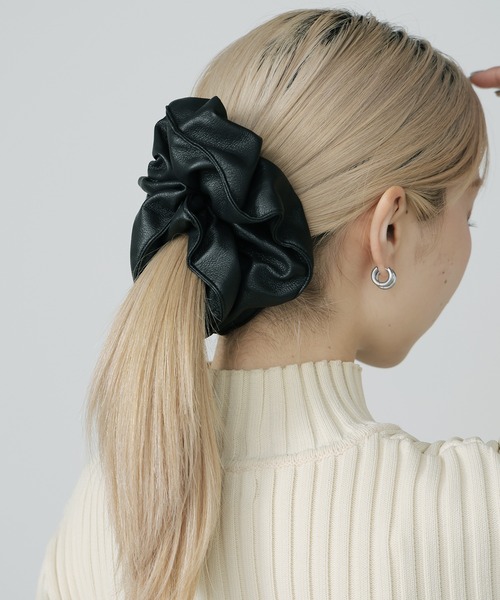 レザーシュシュ sisii(シシ)｜レザーシュシュ/ブラック の通販｜ELLESHOP・(エル