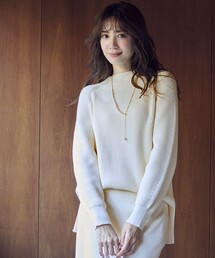 【洗える・セットアップ可】アンチピリング変形畔 ボトルネック ニット