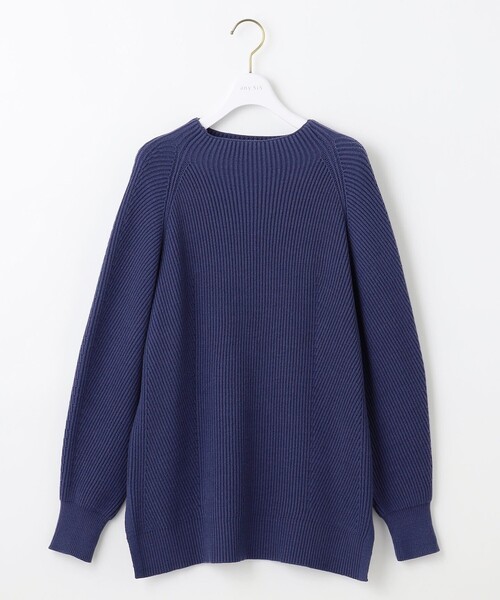 ANY SIS（エニィスィス）の「【洗える・セットアップ可】アンチピリング変形畔 ボトルネック ニット（ニット/セーター・レディース・ブラック系/オレンジ系/ダルブルー系/ダークブラウン系/アイボリー系・2）」の4枚目の写真