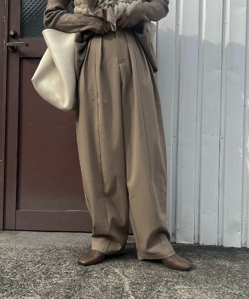 【willfully】tuck wide panel nylon パンツ WILLFULLY official web store（ウィルフリーコウシキツウハン