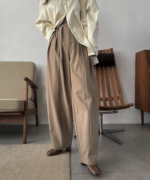 【willfully】tuck wide panel nylon パンツ WILLFULLY official web store（ウィルフリーコウシキツウハン