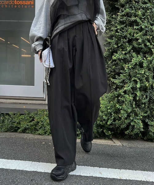 【willfully】tuck wide panel nylon パンツ WILLFULLY official web store（ウィルフリーコウシキツウハン
