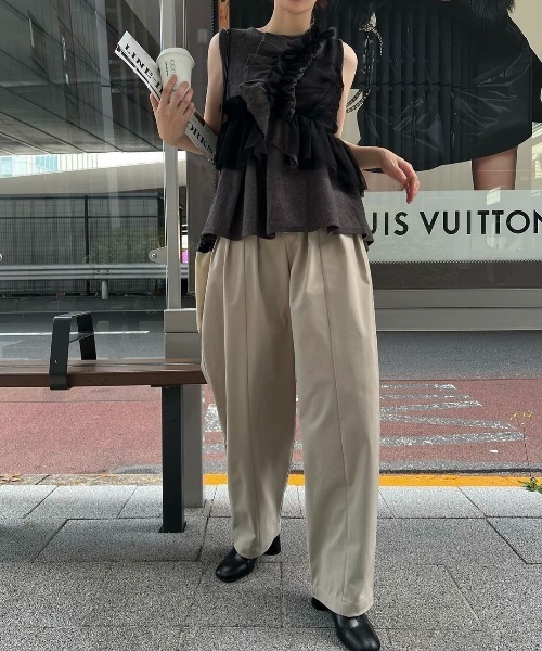 【willfully】tuck wide panel nylon パンツ WILLFULLY official web store（ウィルフリーコウシキツウハン