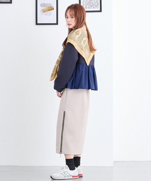 NICOLE white（ニコルホワイト）の「異素材ペプラムプルオーバー（Tシャツ/カットソー・レディース・ネイビー/チャコール/グレー・FREE）」の13枚目の写真