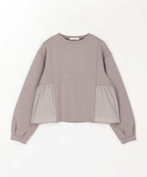 NICOLE white（ニコルホワイト）の「異素材ペプラムプルオーバー（Tシャツ/カットソー・レディース・ネイビー/チャコール/グレー・FREE）」の9枚目の写真