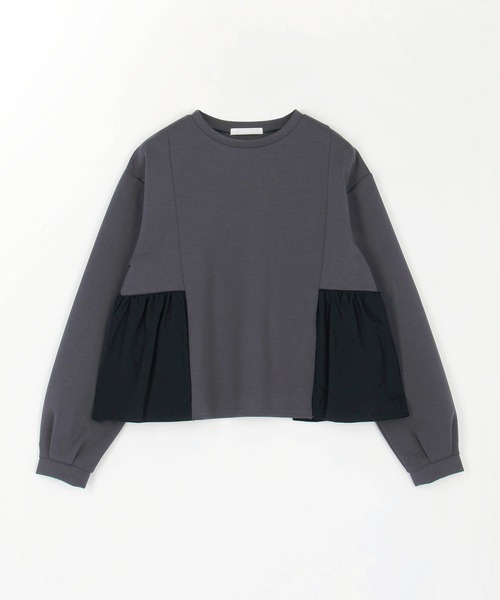 NICOLE white（ニコルホワイト）の「異素材ペプラムプルオーバー（Tシャツ/カットソー・レディース・ネイビー/チャコール/グレー・FREE）」の19枚目の写真