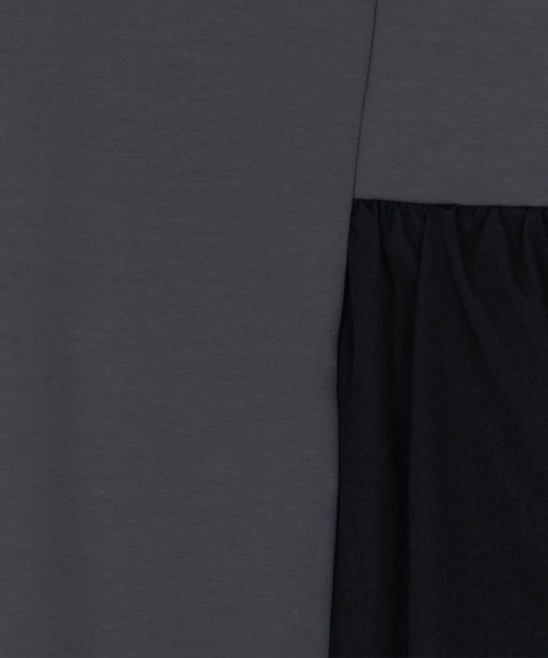 NICOLE white（ニコルホワイト）の「異素材ペプラムプルオーバー（Tシャツ/カットソー・レディース・ネイビー/チャコール/グレー・FREE）」の8枚目の写真