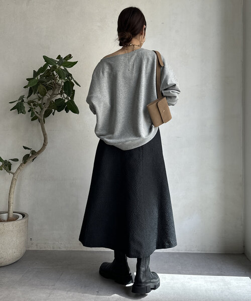 【セール】【WEB限定】フクレジャガードフレアスアカート（スカート）｜DouDou（ドゥドゥ）