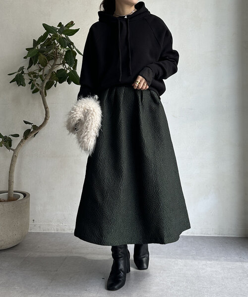 【セール】【WEB限定】フクレジャガードフレアスアカート（スカート）｜DouDou（ドゥドゥ）