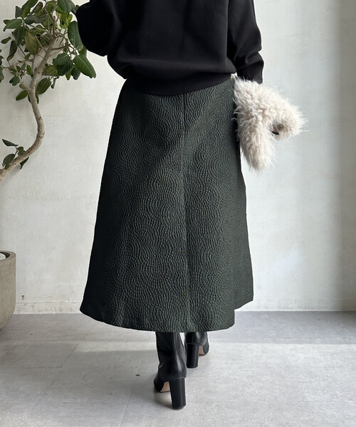 【セール】【WEB限定】フクレジャガードフレアスアカート（スカート）｜DouDou（ドゥドゥ）