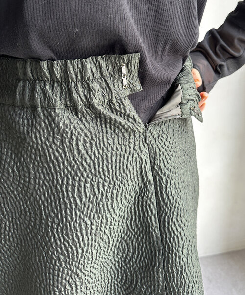 【セール】【WEB限定】フクレジャガードフレアスアカート（スカート）｜DouDou（ドゥドゥ）