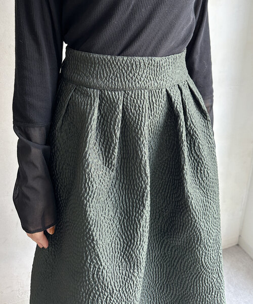 【セール】【WEB限定】フクレジャガードフレアスアカート（スカート）｜DouDou（ドゥドゥ）