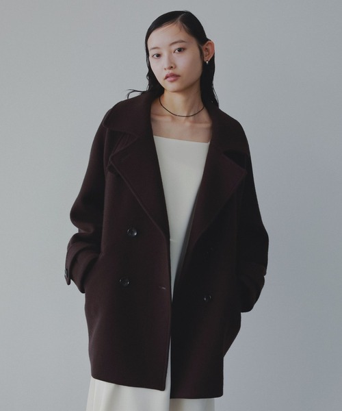 A part by（アパートバイ）の「スーパー100 2WAYコート（ピーコート・レディース・チャコールグレー/ベージュ/ブラック/ブラウン/アイボリー/ネイビー・FREE）」の8枚目の写真