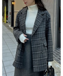 [2024-25 WINTER COLLECTION]ウール混チェックor無地ミドルコート