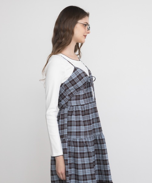 idem（イデム）の「nami nami long sleeve tops／配色レースカットソー（Tシャツ/カットソー・レディース・オフホワイト/ネイビー/グレー・FREE）」の12枚目の写真