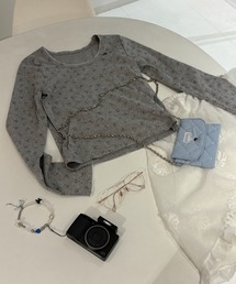 idem（イデム）の「nami nami long sleeve tops／配色レースカットソー（Tシャツ/カットソー）」